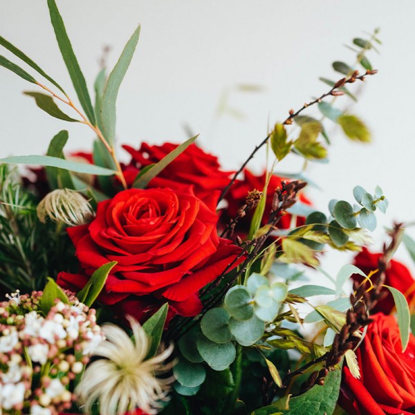 Hand Tied Bouquet of Red Roses - Image 2